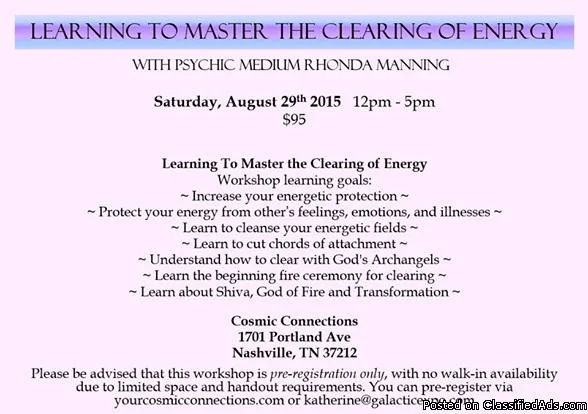 Learning To Master the Clearing of Energy by Rhonda Manning