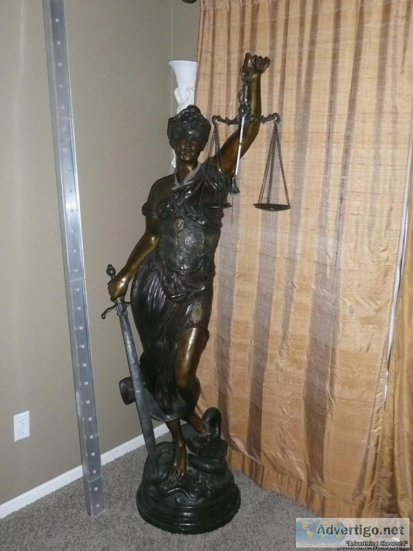6 ft bronze statute of Blind Justice