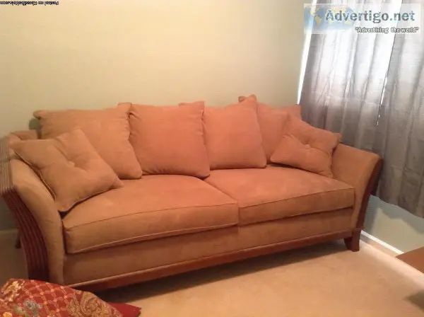 For Sale Beige Microfiber couch good condition