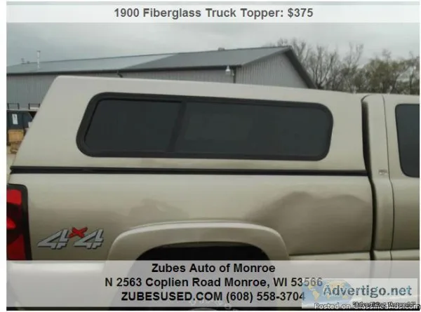 Chevy Fiberglass Topper Truck cap for 6 &frac12  bed.