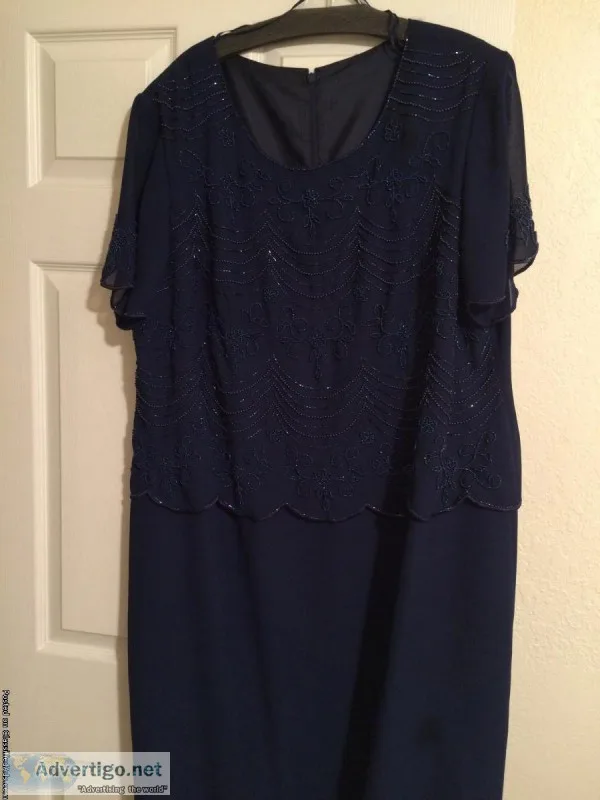 cocktail dress crepe silk blue