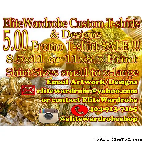 5.00 PROMO Custom Print T-shirt SALE