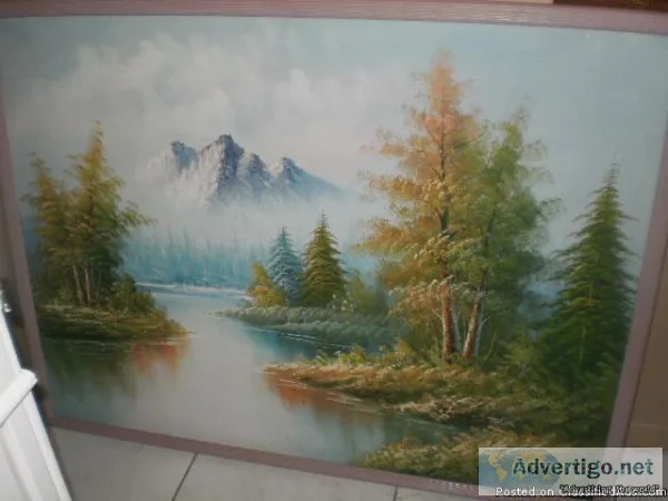 MOUNTAIN LAKE FOREST OIL PAINTING