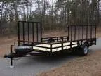 7ft X 14ft Deluxe Utility Trailer Brake Axle 5ft Side Ramp Gate 