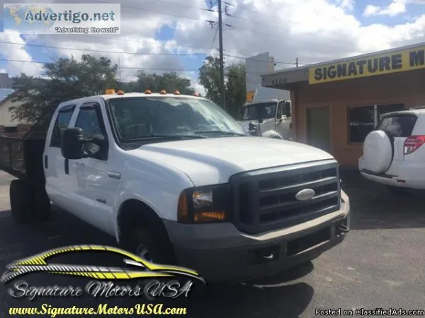 2006 Ford F350 XLT Crew Cab Long Flat Bed Turbo Diesel