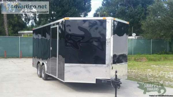 Enclosed Trailer w D-Rings v Nose -8.5  x 18 New trailers