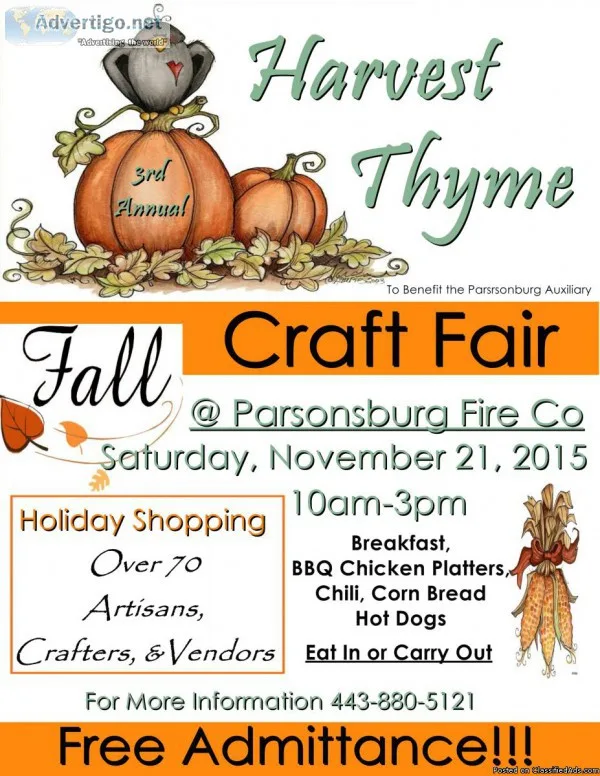3rd Annual Harvest Thyme Fall Craft Fair