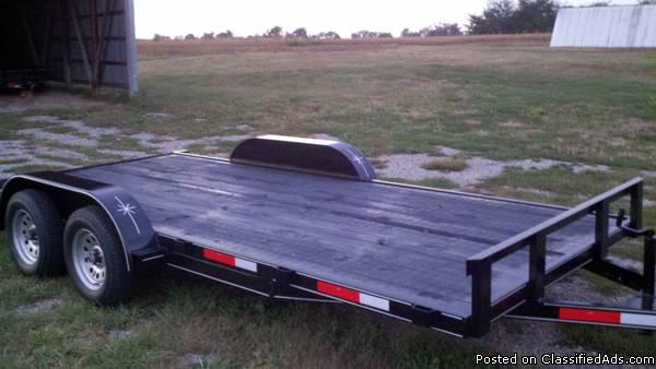 New 2016 HD Model 18ft Flat Bed Car Hauler Trailer w Brakes and 