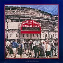 Hand Crafted Art print of Wrigley Field - Chicago CUBS