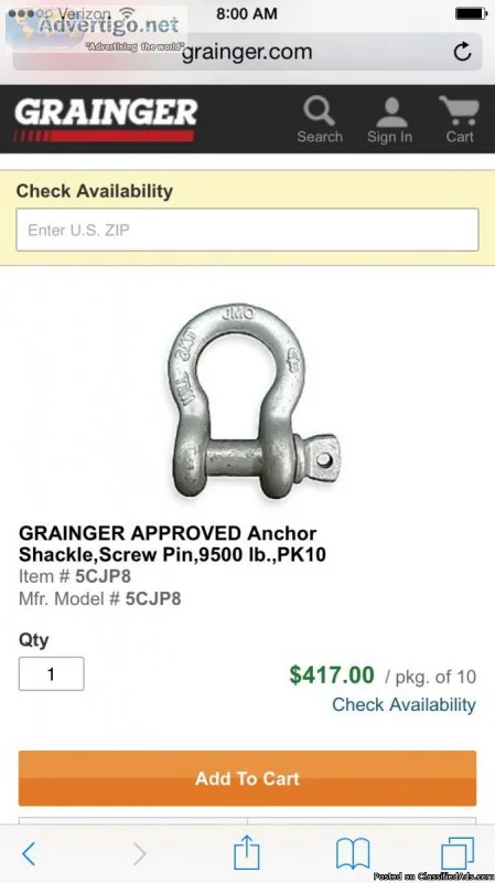 12 ton shackle  Clevis for towing