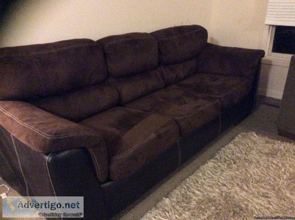beautiful chocolate brown micro suede couch