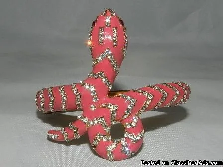 STUNNING estate jewelry snake cuff costume bracelet
