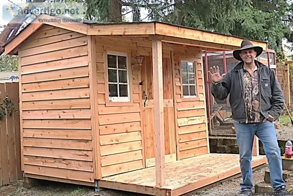 Charming Cedar Farm House Shed-8x10