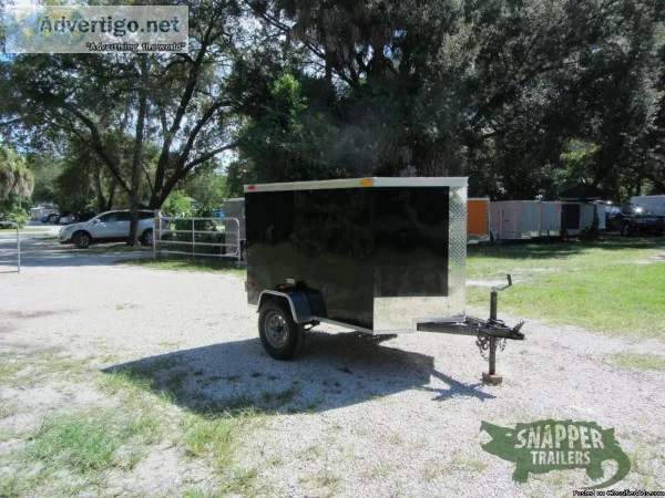 Cargo Trailer with V-Nose for SALE  4x6 New. Black Ext.