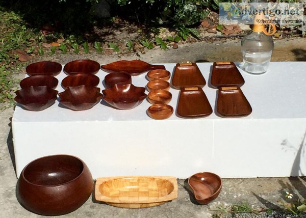 Rare Exotic Wood Bowls Taverneau Avodire Cobobola Teak Mahogany