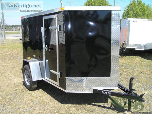 Enclosed Trailer with Side Door for SALE  5x 8ft. New Blk Exteri