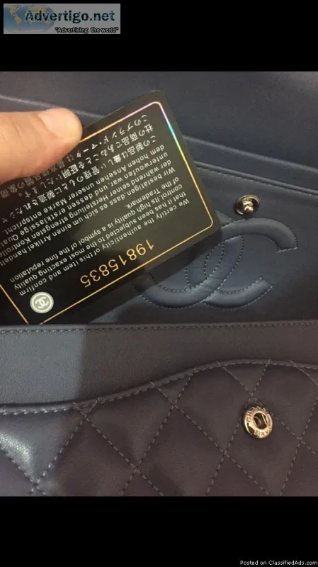 Chanel classic 2.55 grey blue 99 new lamb skin