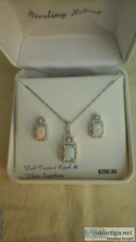 Opal Pendant and earring set