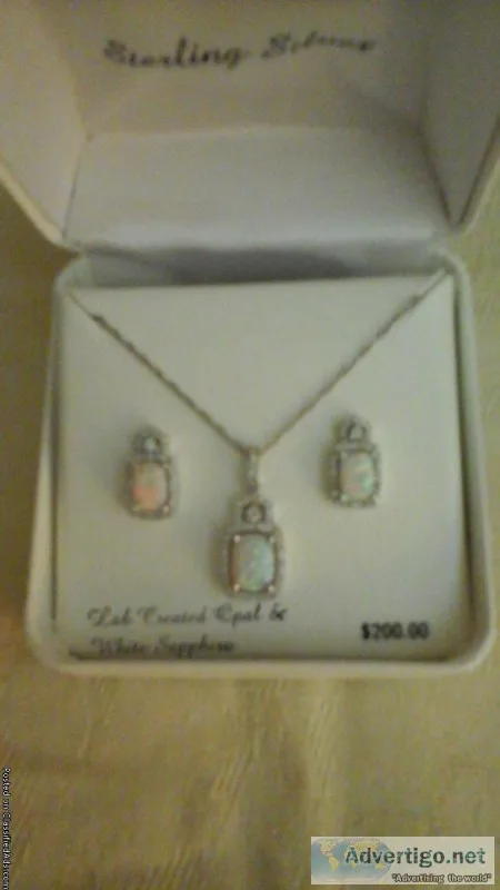 Opal Pendant and earring set
