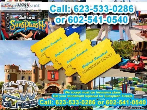 GOLFLAND SUNSPLASH TICKETS w cracked windshield replacement 