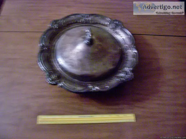 Antique Silverplate Covered Serving Plate