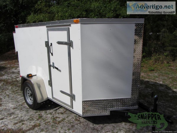 ENCLOSED Trailer wRamp Door and Side Door with Bar Lock - NEW 5 