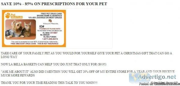 SAVE 10% - 85% ON PRESCRIPTIONS FOR YOUR PET