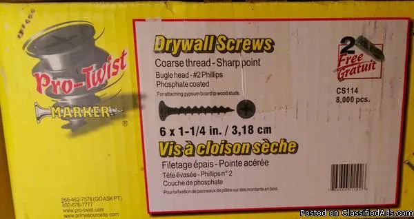 DRYWALL SCREW BOXESNEW
