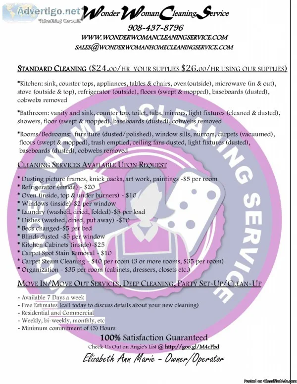www.wonderwomanclean ingservice.com - A Clean Home A Clean Life