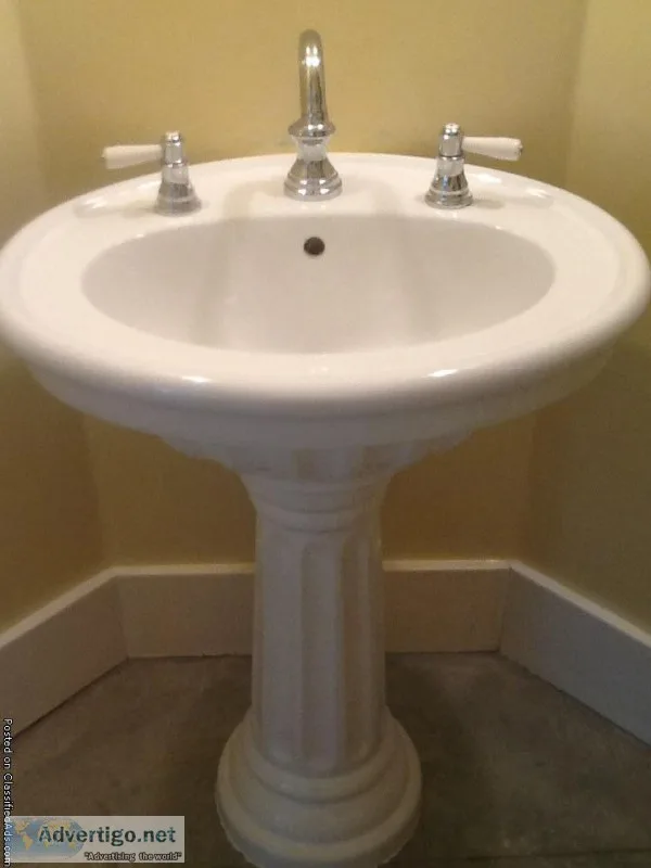 Pedistal Sink and Kohler Toilet