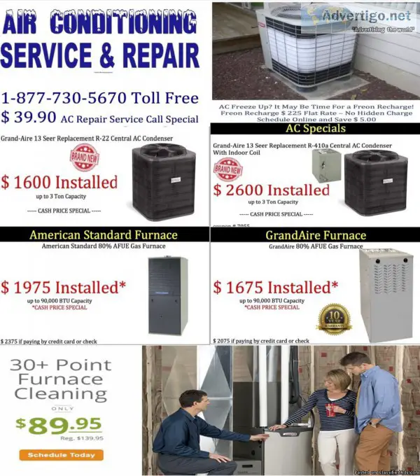 247 Discount HVAC Heating and Air Conditioning Repair &ndash Fre