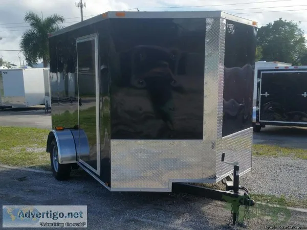 7 footx 10 Black Cargo Trailer w- Additional Height -NEW TRAILER