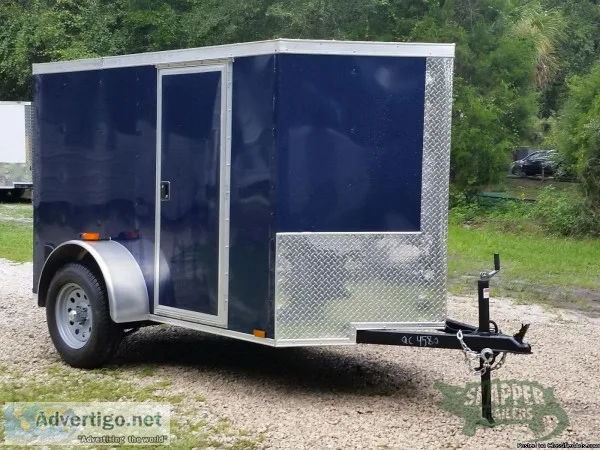 NEW Blue ENCLOSED TRAILER - 8 foot with Side Door