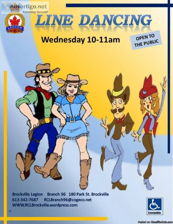 Line dancing 10-11am  Every Wednesday Brockville Legion Lower Lo