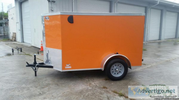 5x8 Orange Enclosed Trailer 3yr. Warranty