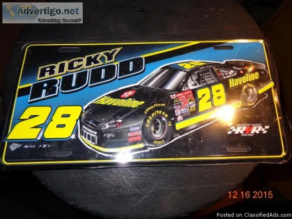 Ricky Rudd Lic.Plate-Hard Plastic