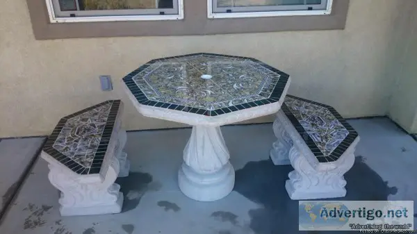 Patio Set with Hand Done Tile Inlay