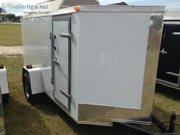 New 5 feet by 10 feet Motorcycle Hauler Sharp looking White Ext 