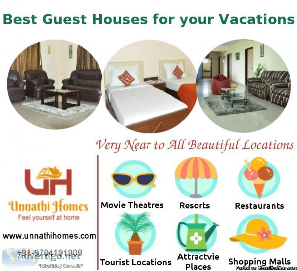 Make Your vacations More Luxurious by Staying at Unnathi Homes G