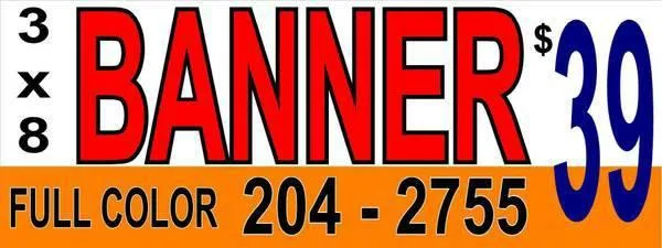 Las Vegas 3ft x 8ft Full Color Banner for 39.00