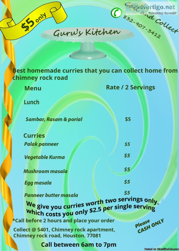Best home made indian food
