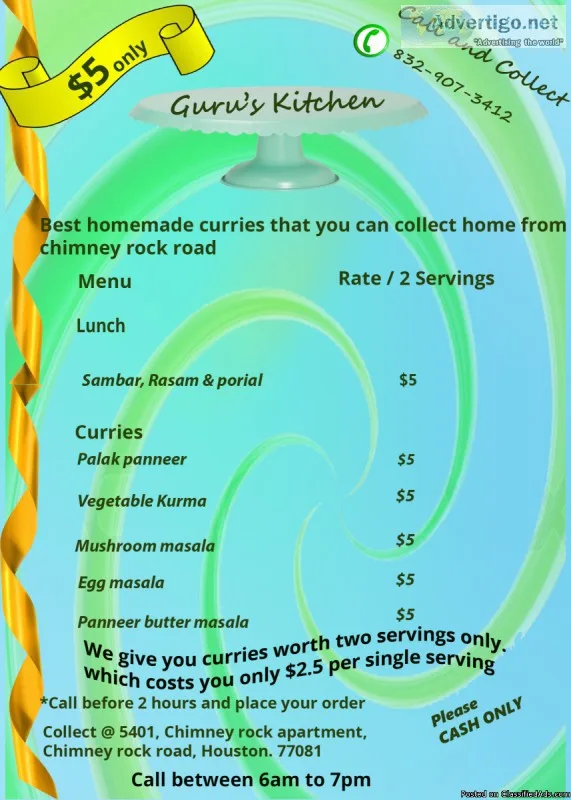 Best home made indian food