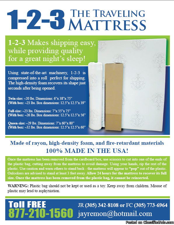 1-2-3 the traveling mattress