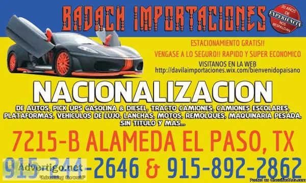 NACIONALIZACION DE AUTOS USADOS- IMPORTACIONES BADACH