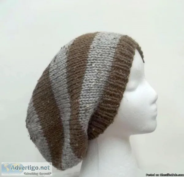 Hand knitted slouchy hat