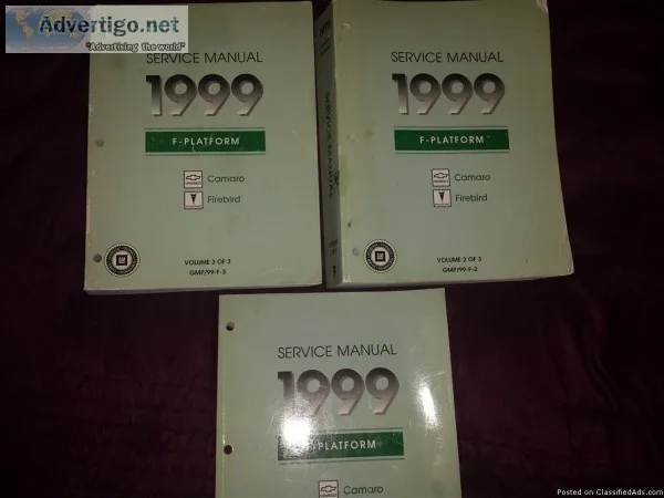 1999 F platform F Body Service Manual GM Camaro Firebird F-Body 