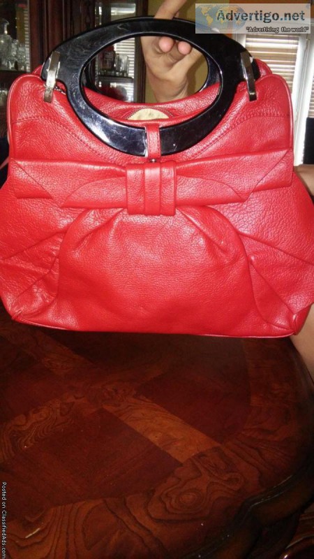 Red 100% leather bag