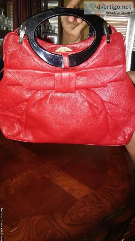 Red 100% leather bag