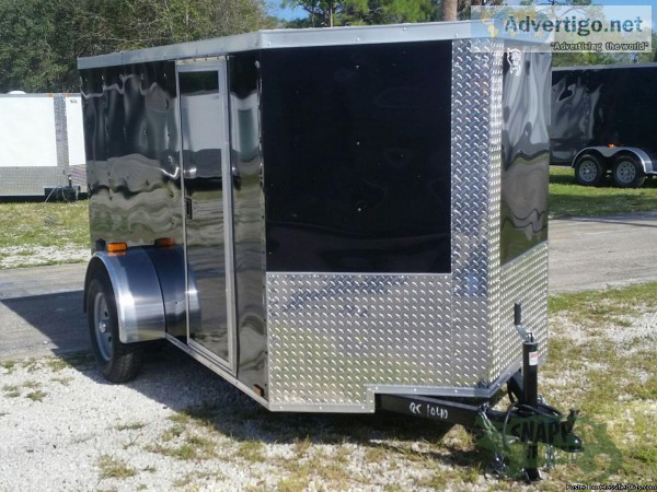 NEW Enclosed Cargo 5 x 10 ft wOne Axle RV Door
