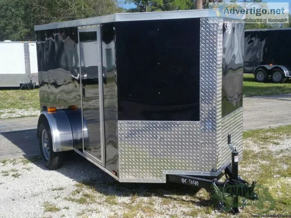 NEW Enclosed Cargo 5 x 10 ft wOne Axle RV Door